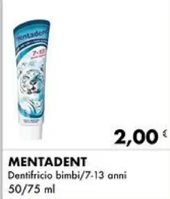 Iper Tosano MENTADENT Dentifricio bimbi/7-13 anni 50/75 ml offerta