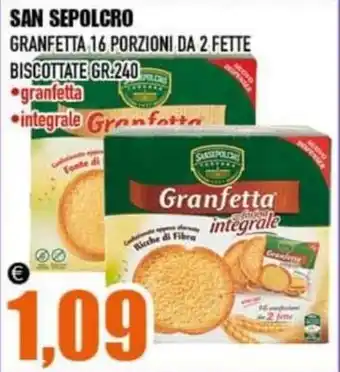 SAN SEPOLCRO GRANFETTA 16 PORZIONI DA 2 FETTE BISCOTTATE GR.240