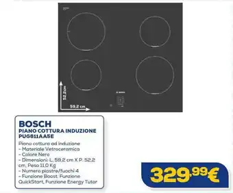 Euronics BOSCH PIANO COTTURA INDUZIONE PUG611AA5E offerta