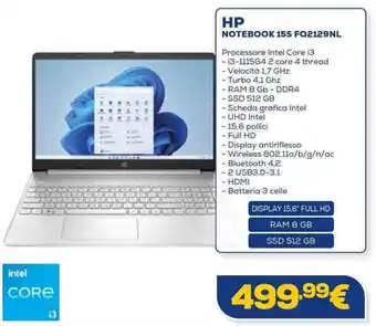 Euronics HP NOTEBOOK 15S FQ2129NL offerta