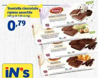 In'S Mercato Tavolette cioccolato ripiene assortite 100 g offerta