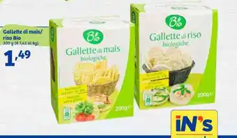 In'S Mercato Gallette di mais/ riso Bio 200 g offerta