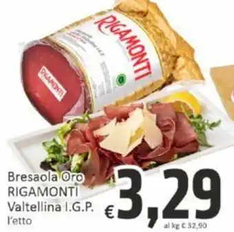 Paghi Poco Bresaola Oro RIGAMONTI Valtellina I.G.P. l'etto offerta