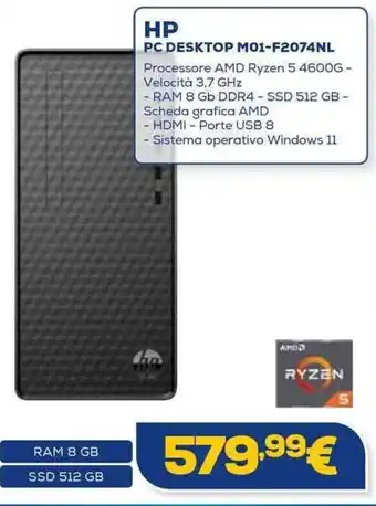 Euronics HP PC DESKTOP M01-F2074NL offerta