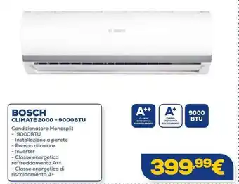 Euronics BOSCH CLIMATE 2000-9000BTU offerta