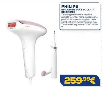 Euronics PHILIPS EPILATORE LUCE PULSATA BRI 920/00 offerta