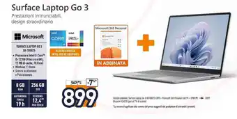Unieuro Microsoft SURFACE LAPTOP GO 3 XK-100025 offerta
