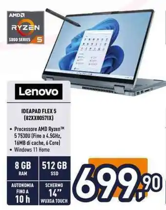 Unieuro Lenovo IDEAPAD FLEX 5 (82XX0057IX) offerta