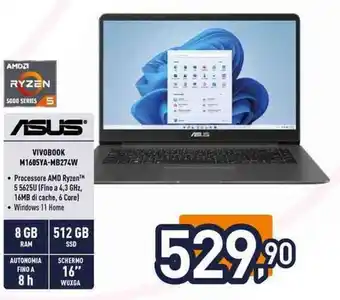 Unieuro ASUS VIVOBOOK M1605YA-MB274W offerta