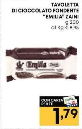 TAVOLETTA DI CIOCCOLATO FONDENTE "EMILIA" ZAINI g 200