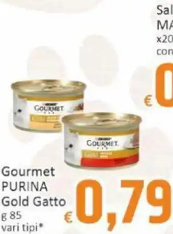 Paghi Poco Gourmet PURINA Gold Gatto g 85 vari tipi offerta