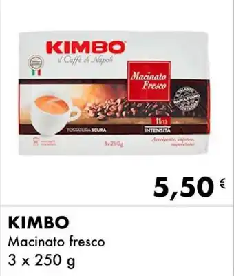 Iper Tosano KIMBO Macinato fresco 3 x 250 g offerta