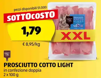 ALDI il Tagliere del Re PROSCIUTTO COTTO LIGHT 2 x 100 g offerta