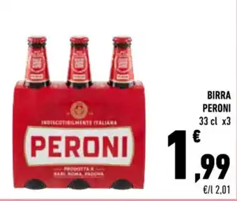 Conad BIRRA PERONI 33 cl x3 offerta