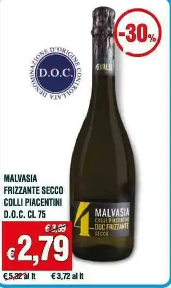 Banco Fresco MALVASIA FRIZZANTE SECCO COLLI PIACENTINI D.O.C. CL 75 offerta