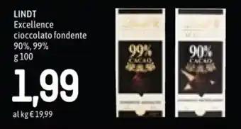 Famila LINDT Excellence cioccolato fondente 90%,99% g 100 offerta