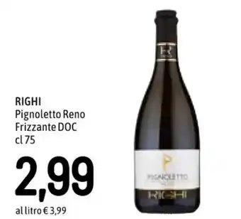Famila RIGHI Pignoletto Reno Frizzante DOC cl 75 offerta