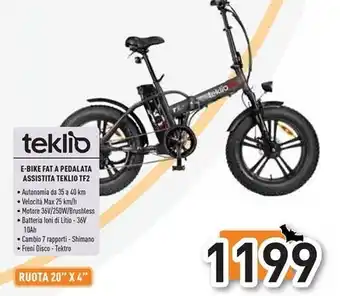 Unieuro Teklio - e-bike fat a pedalata assistita tf2 offerta