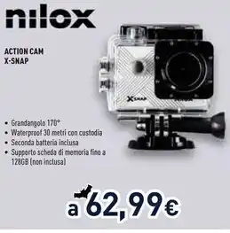 Unieuro Nilox action cam x-snap offerta