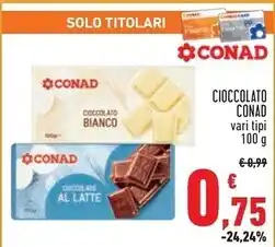 Conad City Conad cioccolato offerta
