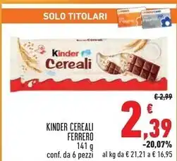 Conad City Ferrero kinder cereali offerta