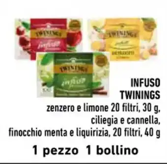 Conad INFUSO TWININGS zenzero e limone 20 filtri, 30 g offerta