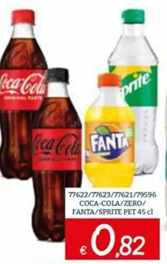 Zona COCA-COLA/ZERO/ FANTA/SPRITE PET 45 cl offerta