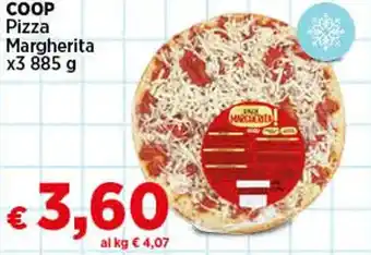 In Coop COOP Pizza Margherita x3 885 g offerta