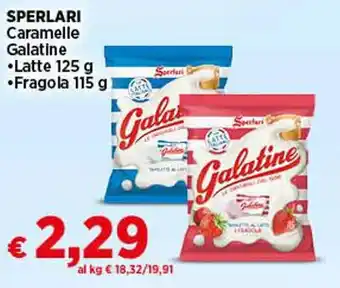 SPERLARI Caramelle Galatine Latte 125 g, Fragola 115 g
