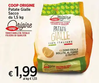 In Coop COOP ORIGINE Patate Gialle Sacco da 1,5 kg offerta