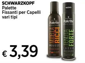 In Coop SCHWARZKOPF Palette Fissanti per Capelli vari tipi offerta