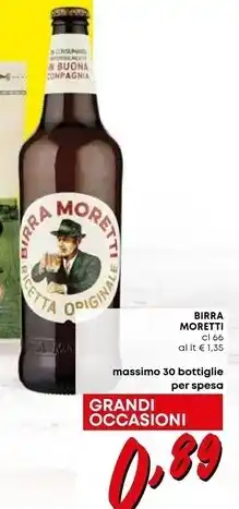 Borello Supermercati Moretti birra offerta