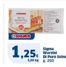 Sigma Maxi sigma wurstel di puro suino offerta