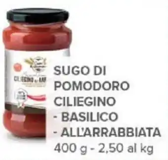 Todis SUGO DI POMODORO CILIEGINO BASILICO, ALL'ARRABBIATA 400 g offerta