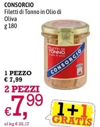 A&O CONSORCIO Filetti di Tonno in Olio di Oliva g 180 offerta