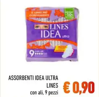 Conad City ASSORBENTI IDEA ULTRA LINES con ali, 9 pezzi offerta