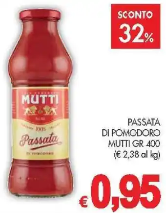 PrestoFresco PASSATA DI POMODORO MUTTI GR 400 offerta