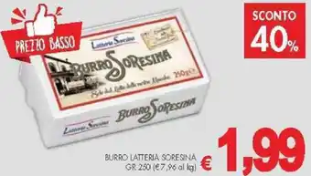 PrestoFresco BURRO LATTERIA SORESINA GR 250 offerta