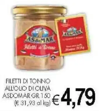 PrestoFresco FILETTI DI TONNO ALL'OLIO DI OLIVA ASDOMAR GR 150 offerta