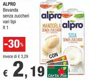 Crai ALPRO Bevanda senza zuccheri vari tipi It 1 offerta