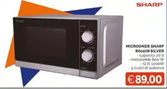 Mercatò MICROONDE SHARP R600IN SILVER offerta