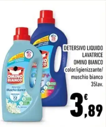 Conad Margherita DETERSIVO LIQUIDO LAVATRICE OMINO BIANCO color/igienizzante/ muschio bianco offerta