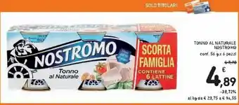 Spazio Conad Nostromo Tonno Al Naturale 56g x 6 pezzi offerta