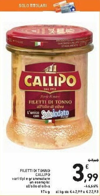Spazio Conad Callipo Filetti di Tonno offerta