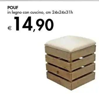 Bennet Pouf In Legno Con Cuscino offerta