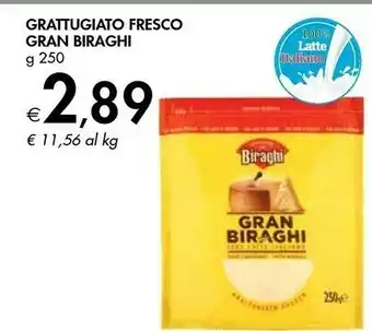 Bennet Biraghi Gran 100% Latte Italiano Grattugiato Fresco 250 G(ml) offerta