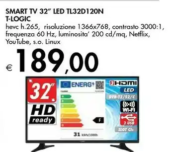 Bennet LG 32 HD LED 720p 60Hz 81,3 Cm (32") Smart TV Wi-Fi Nero offerta