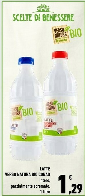Conad Conad - Latte Intero Verso Natura Bio 1000 G(ml) offerta