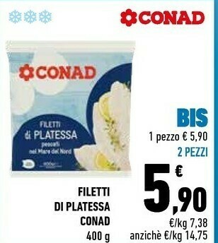 Conad Conad - Filetti Di Platessa Impanati 400 G(ml) offerta