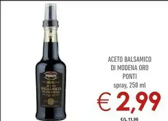 Conad City Ponti Aceto Balsamico Di Modena 250 G(ml) offerta